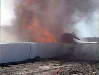 Truck crashed to a Cellate panel